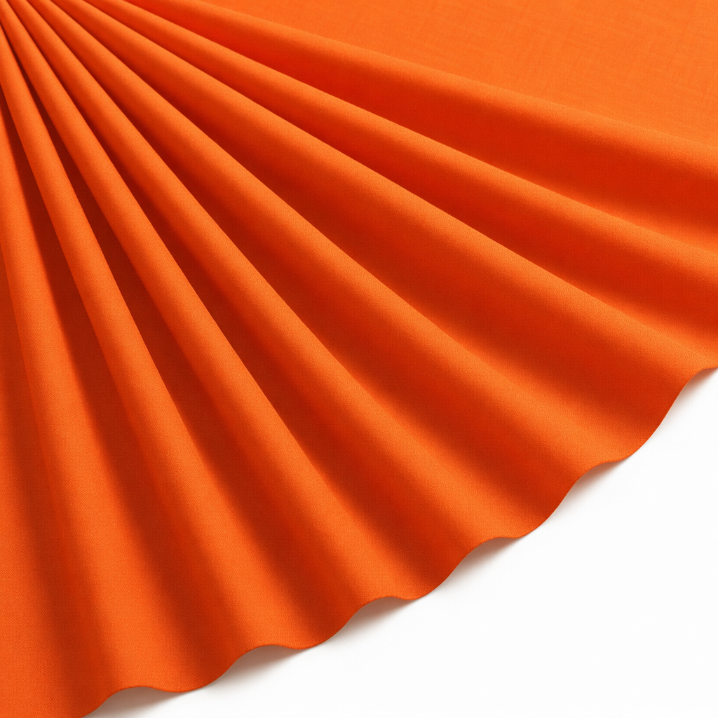 Tissu Popeline de Coton Unie Orange