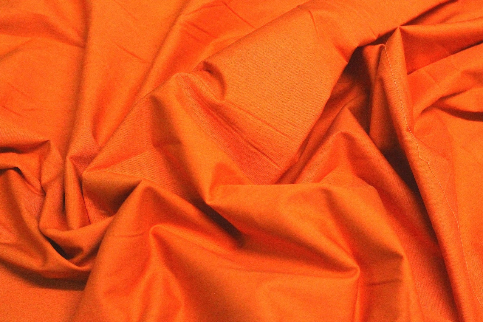 Tissu Popeline de Coton Unie Orange
