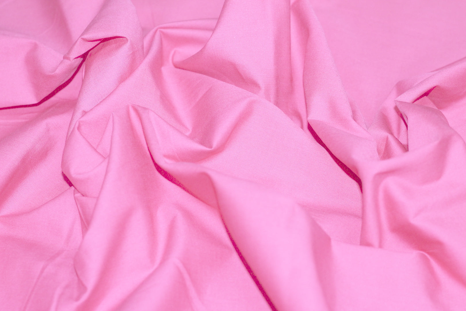 Tissu Popeline de Coton Unie Rose clair