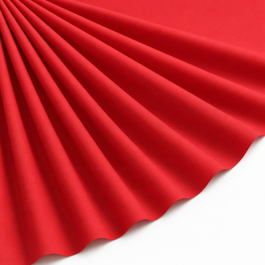 Tissu Popeline de Coton Unie Rouge