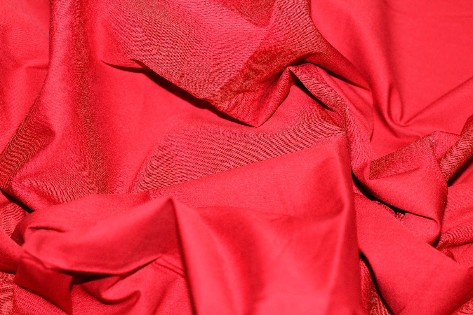 Tissu Popeline de Coton Unie Rouge