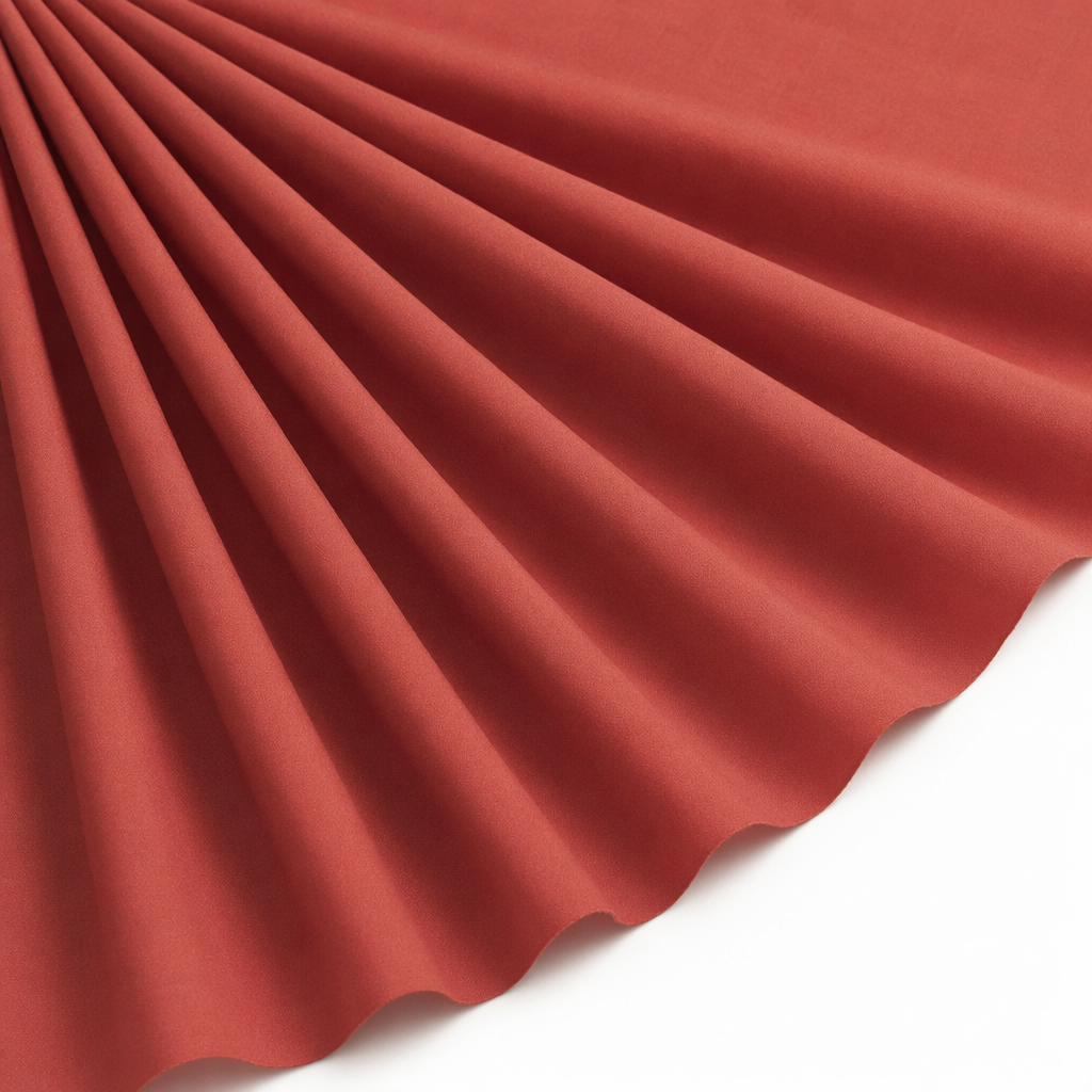 Tissu Popeline de Coton Unie Terracotta