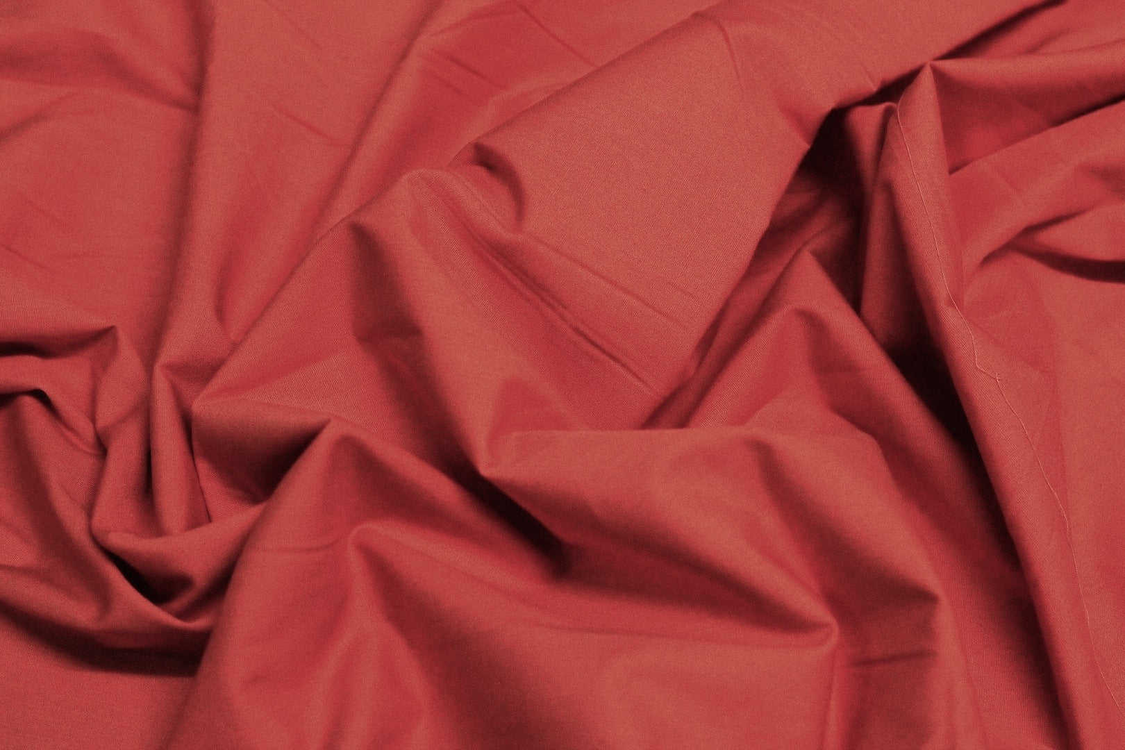 Tissu Popeline de Coton Unie Terracotta
