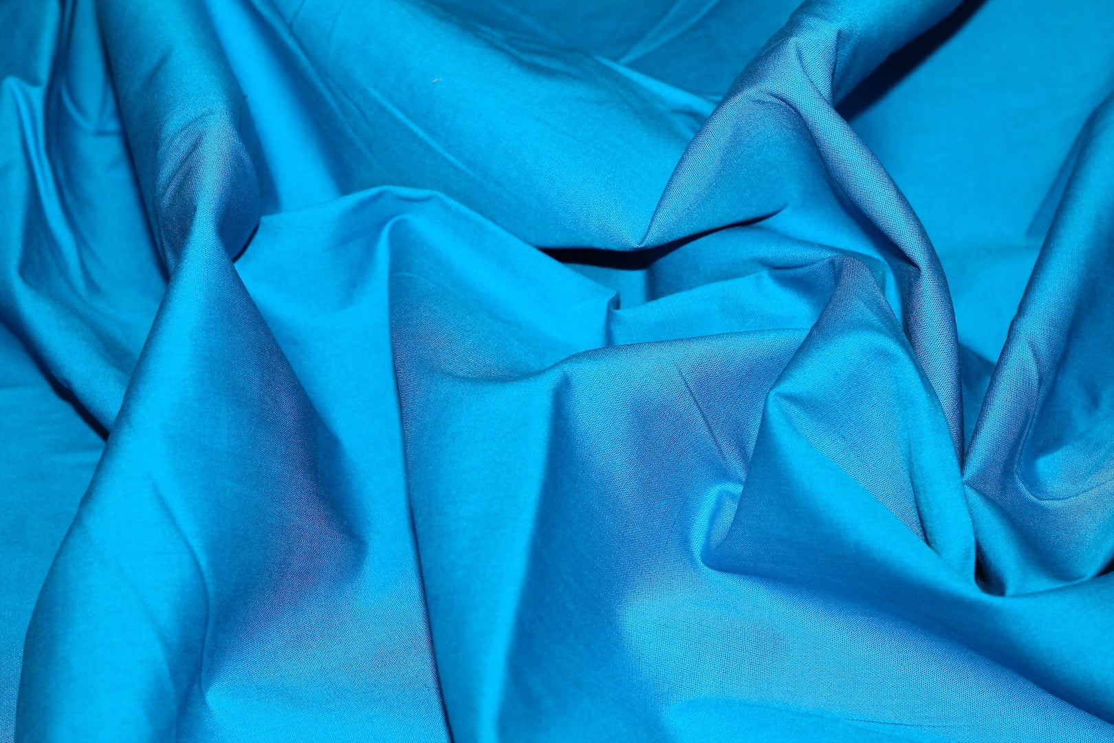 Tissu Popeline de Coton Unie Turquoise