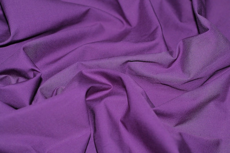 Tissu Popeline de Coton Unie Violet foncé