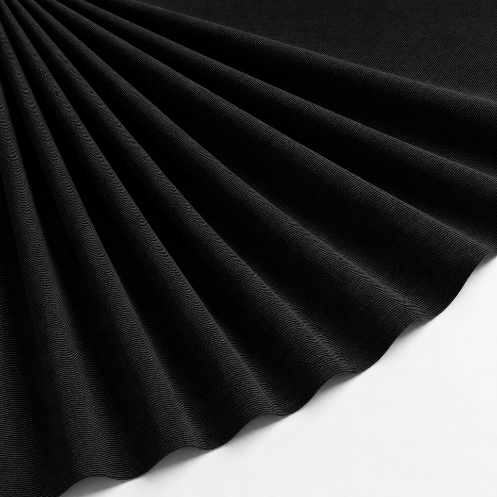 Tissu Gabardine Polycoton Rigide Uni Noir