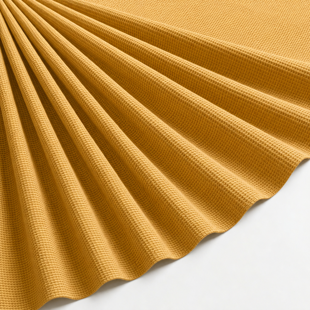 Tissu Jersey Nid d'abeille Jaune Safran