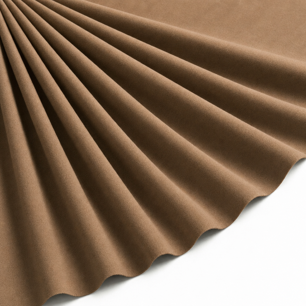 Tissu Lainage Extensible Manteau Beige Camel