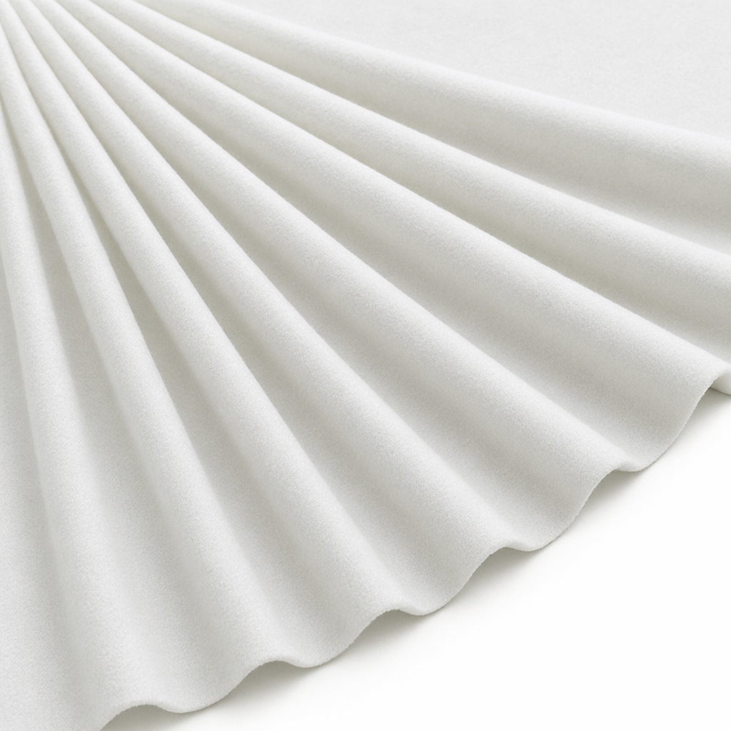 Tissu Lainage Extensible Manteau Blanc cassé