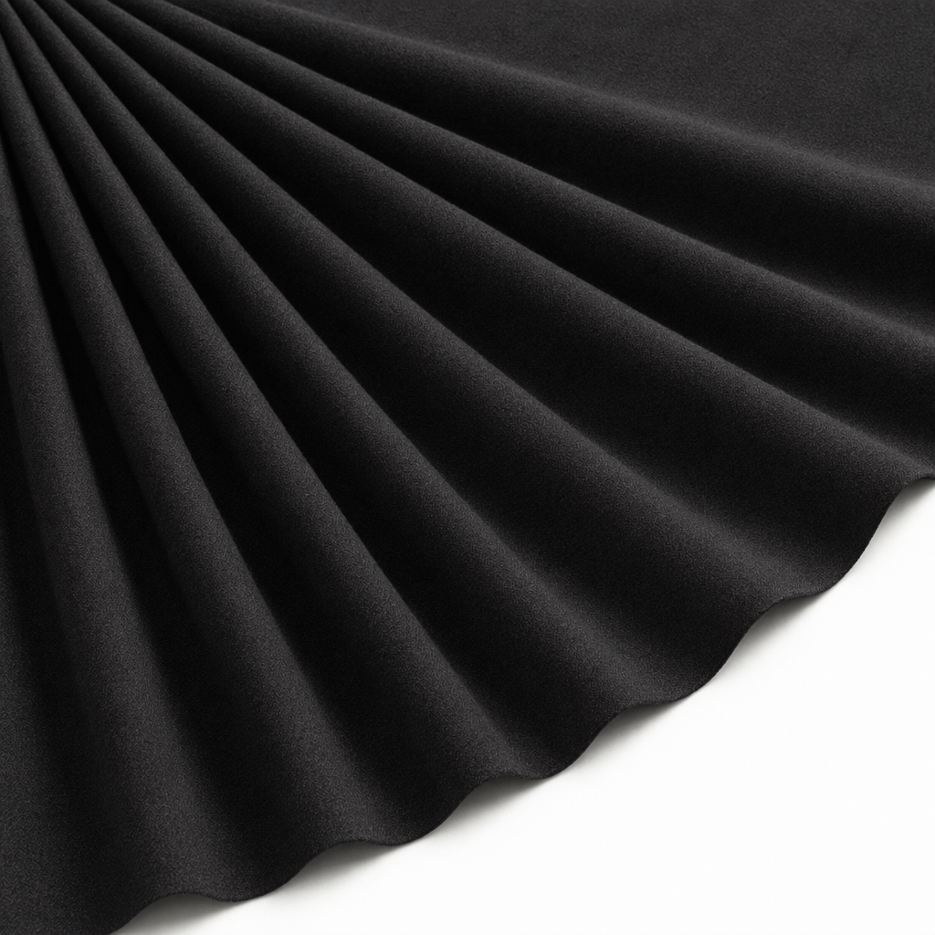 Tissu Lainage Extensible Manteau Noir