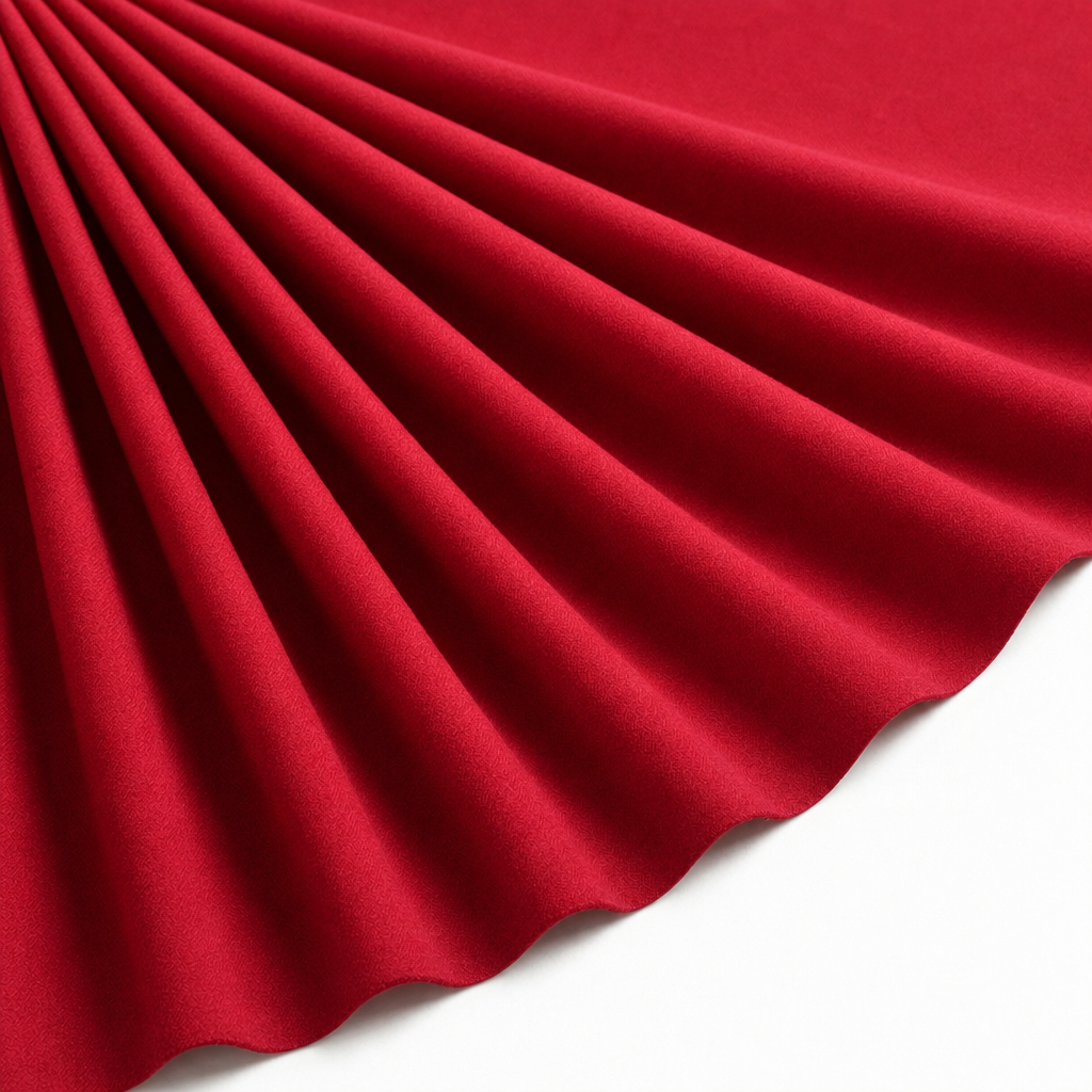 Tissu Lainage Extensible Manteau Rouge