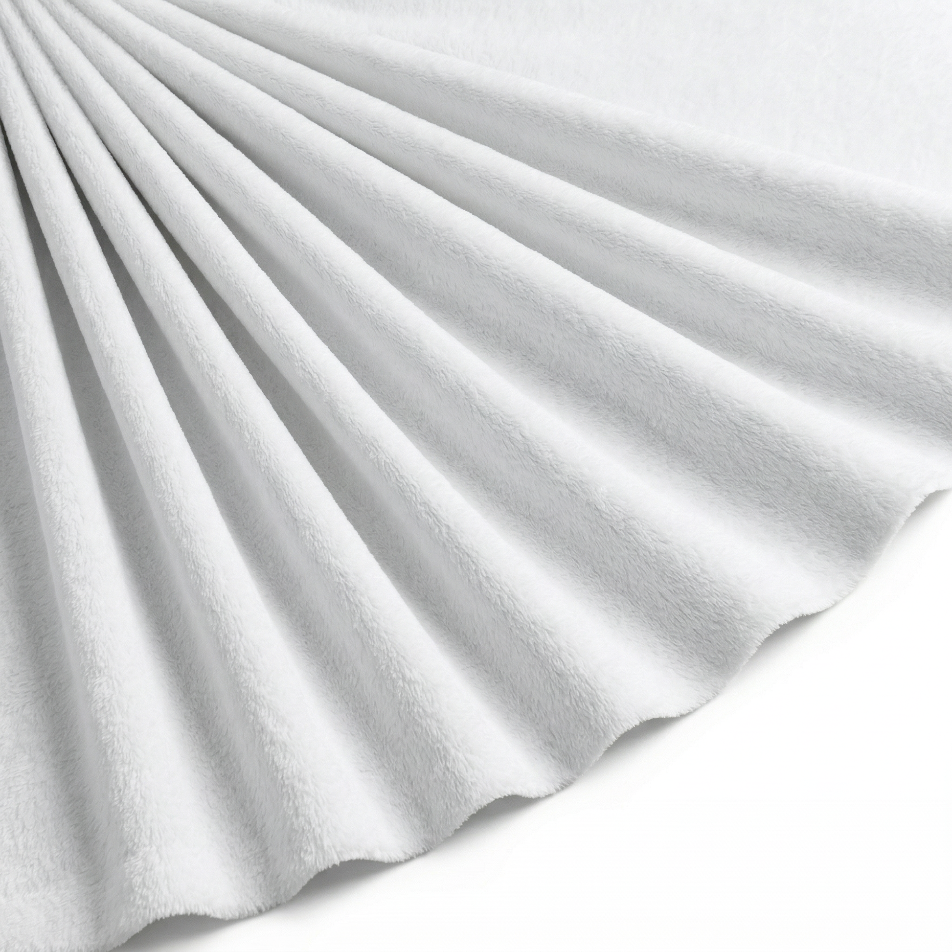 Tissu Polaire Douillette Douce Uni Blanc