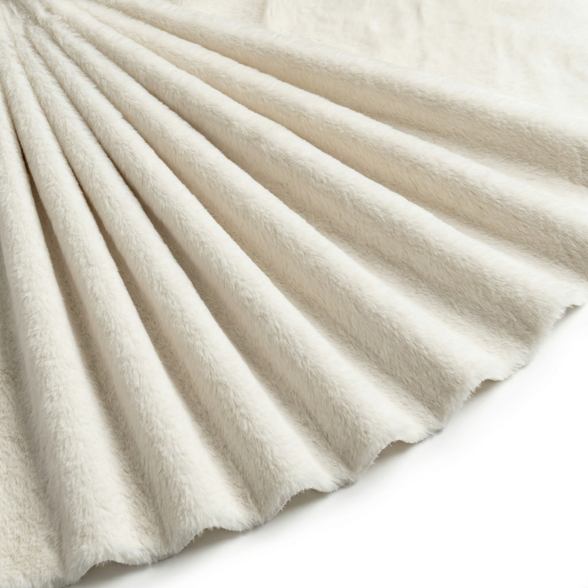 Tissu Polaire Douillette Douce Uni Blanc cassé