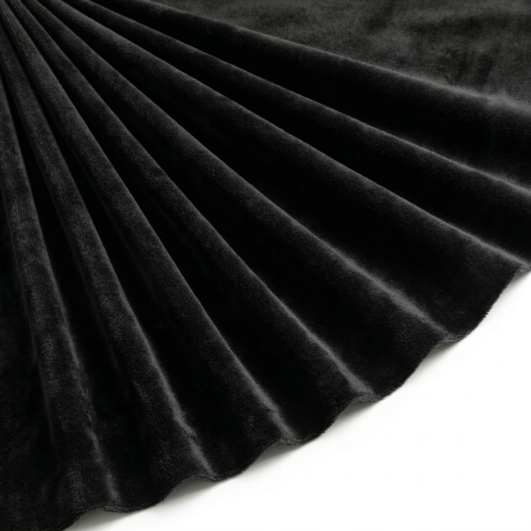 Tissu Polaire Douillette Douce Uni Noir