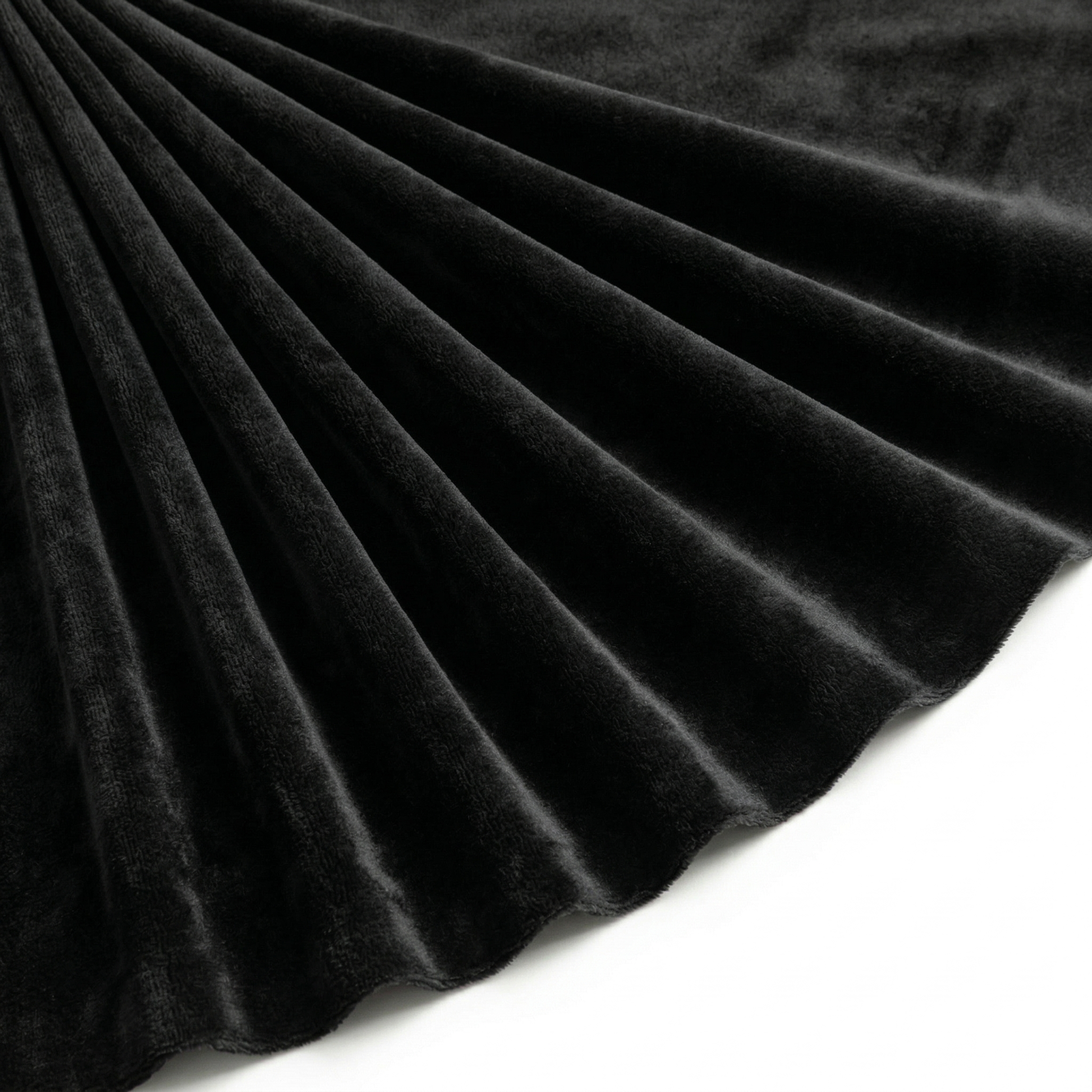 Tissu Polaire Douillette Douce Uni Noir