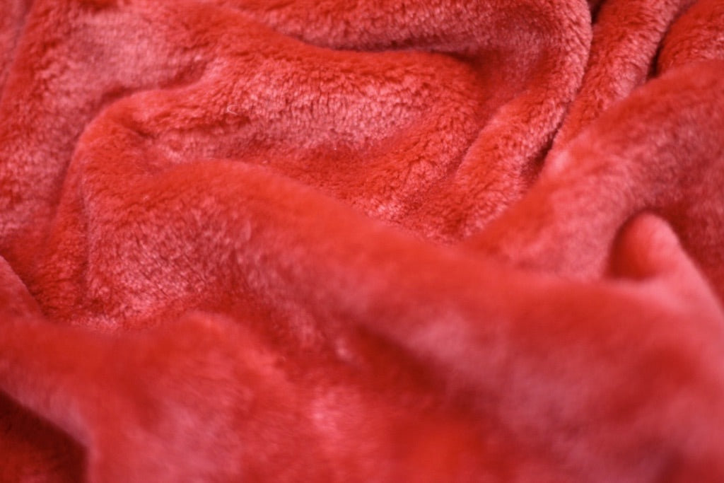 Tissu Polaire Douillette Douce Uni Rouge