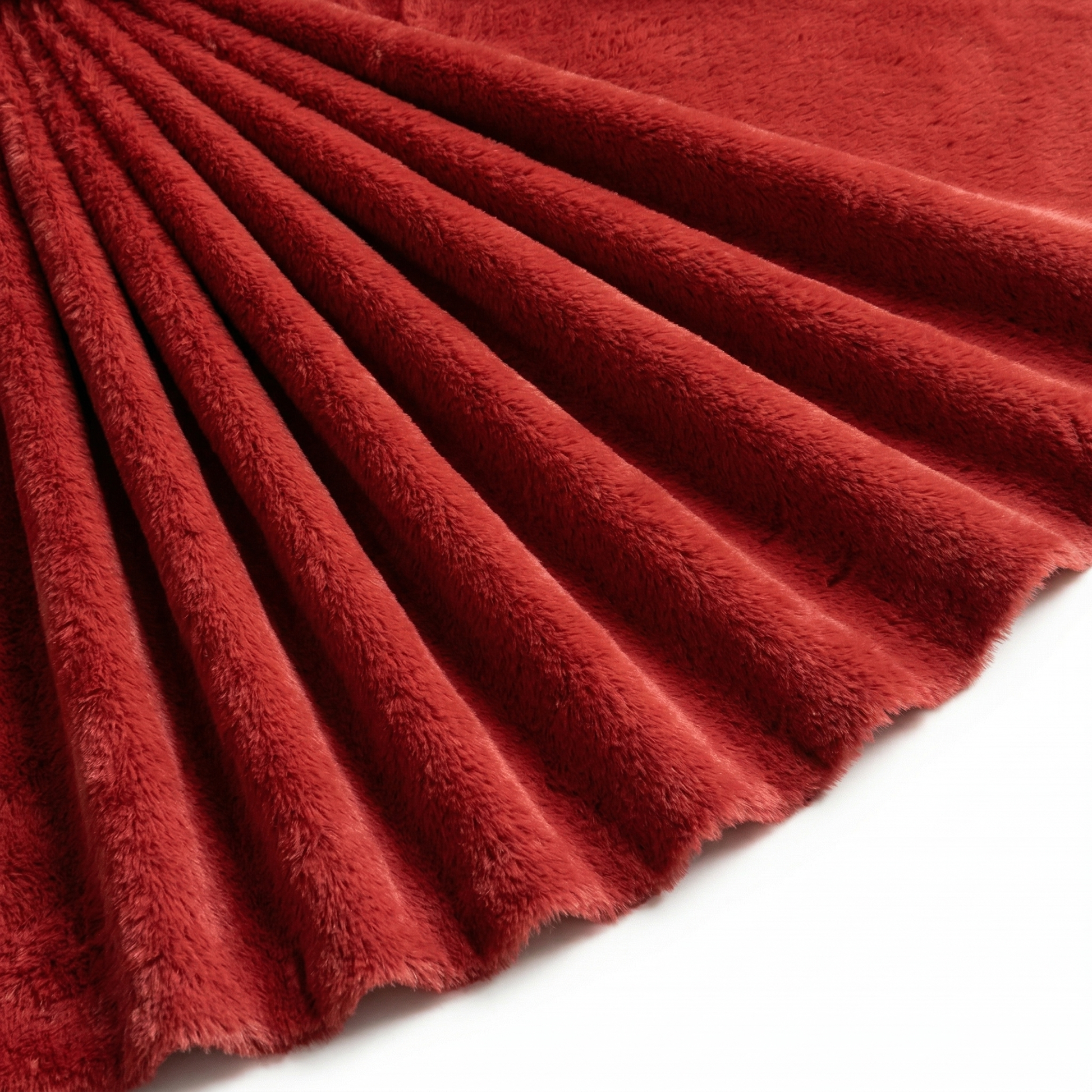 Tissu Polaire Douillette Douce Uni Rouge