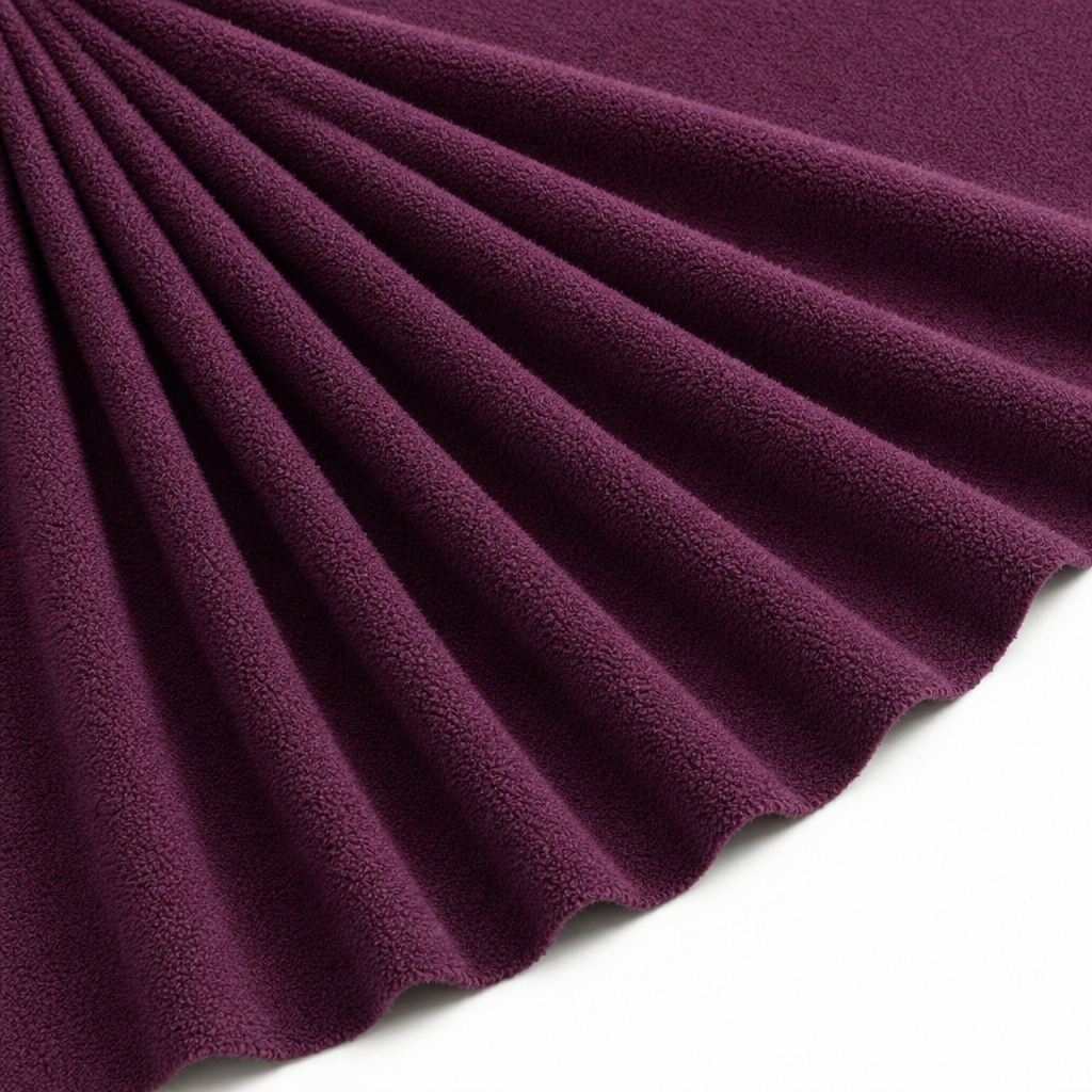 Tissu Polaire Unie Rouge Bordeaux