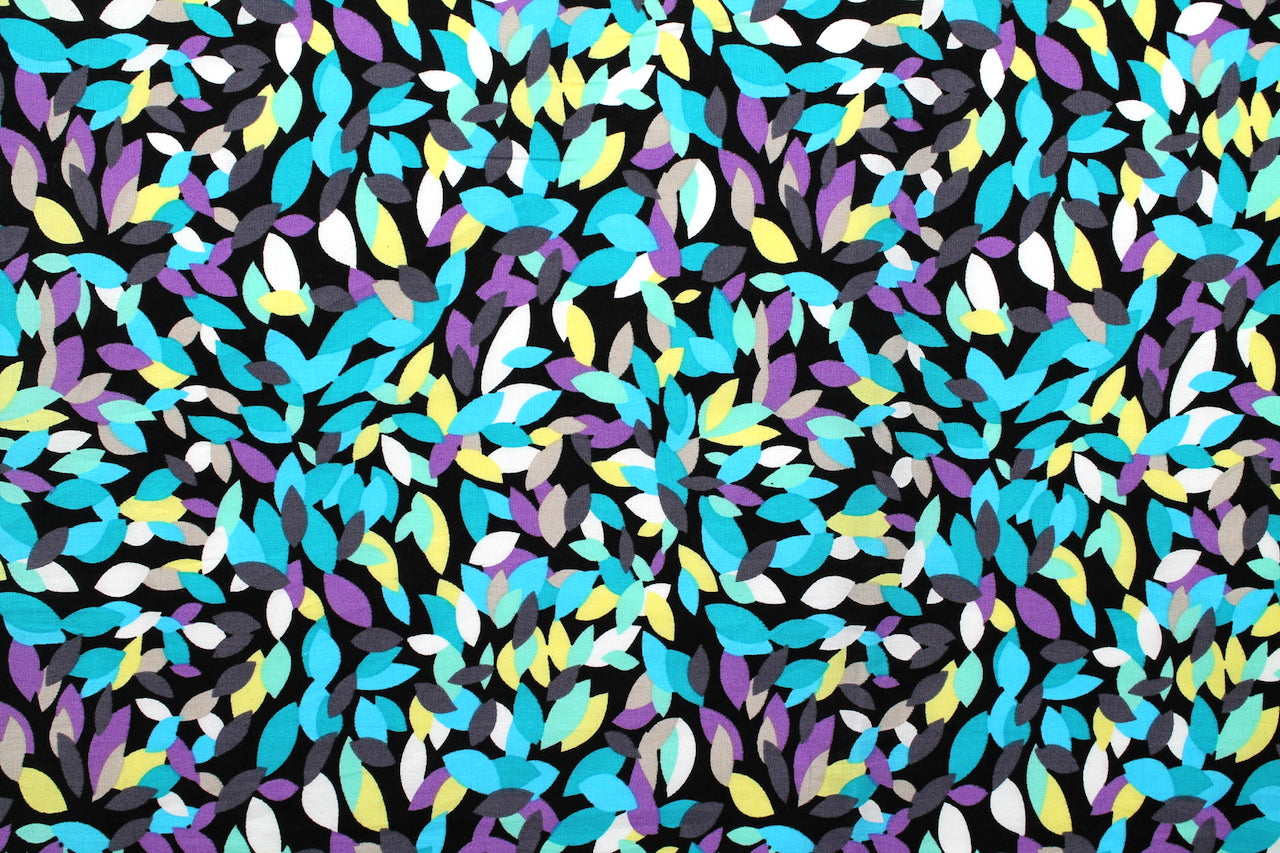 Tissu Popeline de Coton Imprimé Pastilles Turquoise