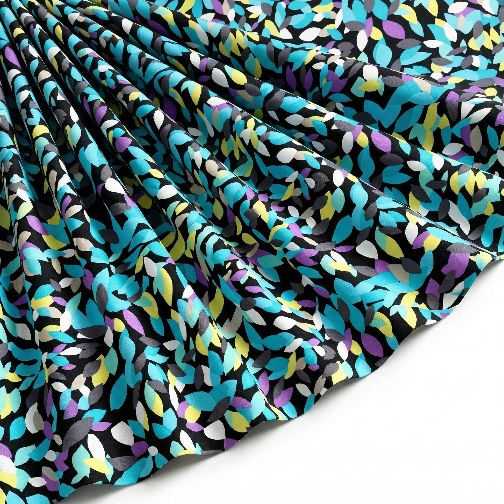 Tissu Popeline de Coton Imprimé Pastilles Turquoise