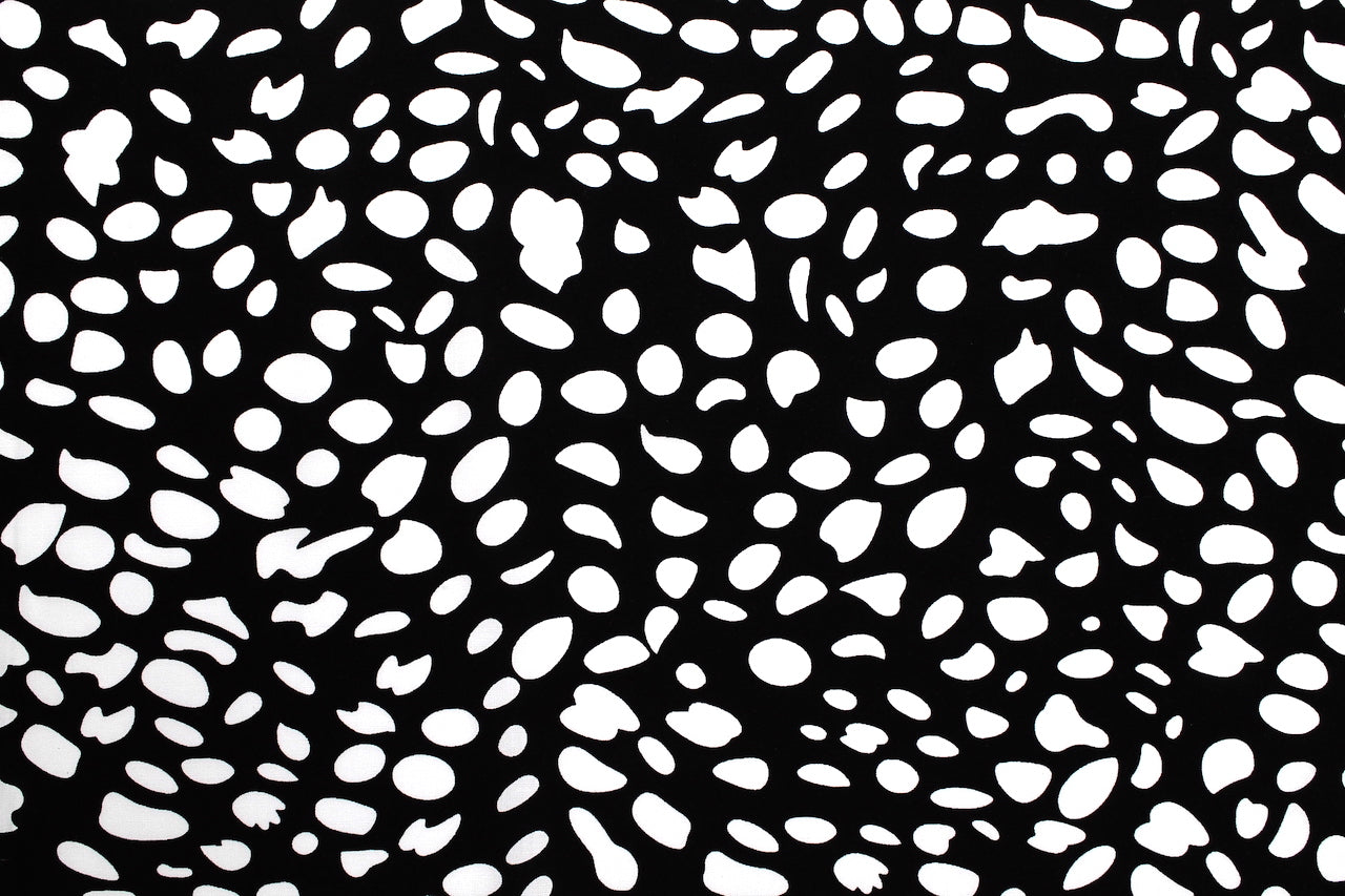 Tissu Popeline de Viscose Imprimé Dalmatien Noir