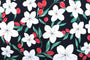 Tissu Popeline de Viscose Imprimé Fleur Évy Marine