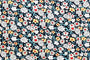Tissu Popeline de Viscose Imprimé Fleur Hélio Marine