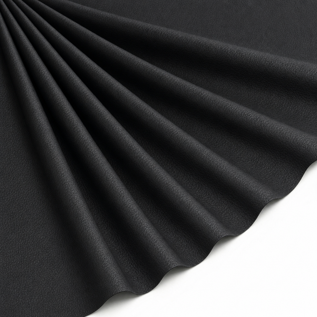 Tissu Simili Cuir Skaï Uni Noir