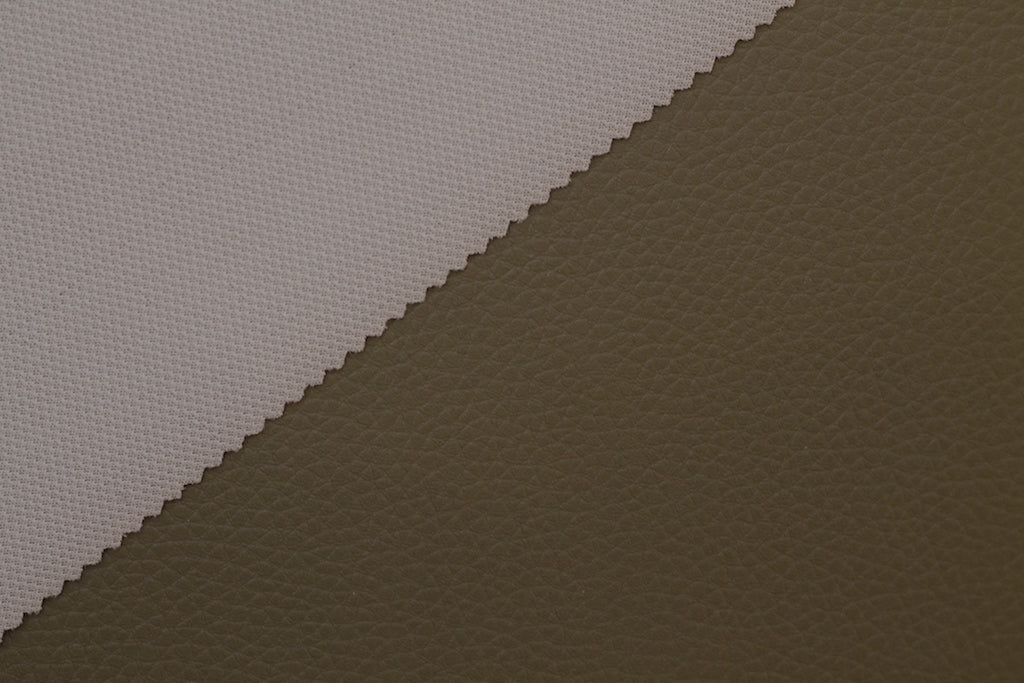 Tissu Simili Cuir Skaï Uni Vert Kaki