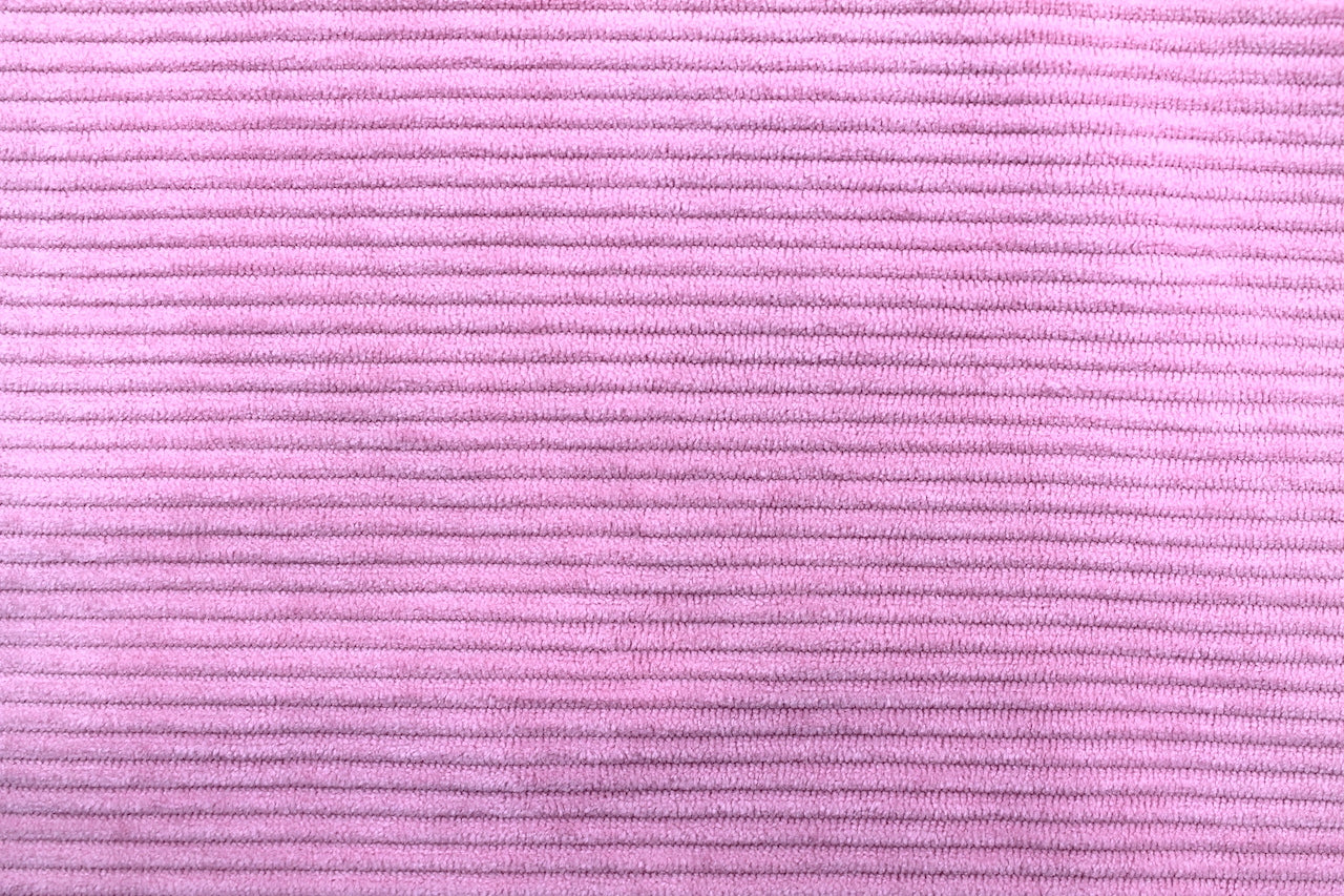 Tissu Velours Maille Côtelé Rose