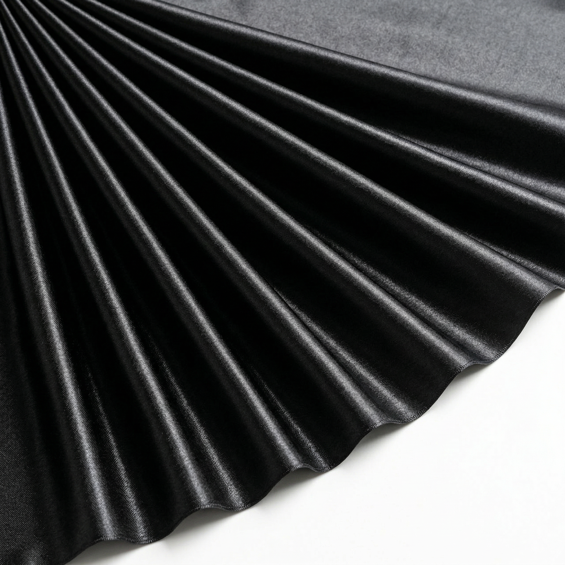 Tissu Satin Duchesse Rigide Uni Noir