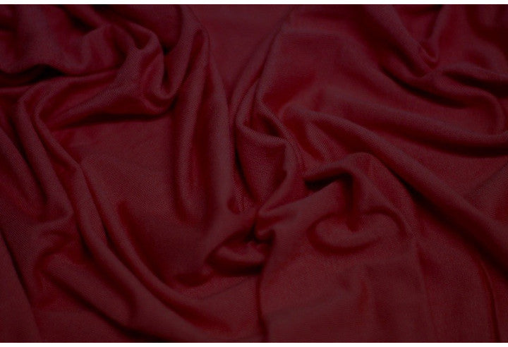 Tissu Jersey de Viscose Uni Rouge Bordeaux