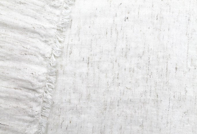 Tissu Voile de Lin Mélangé Chiné Blanc cassé